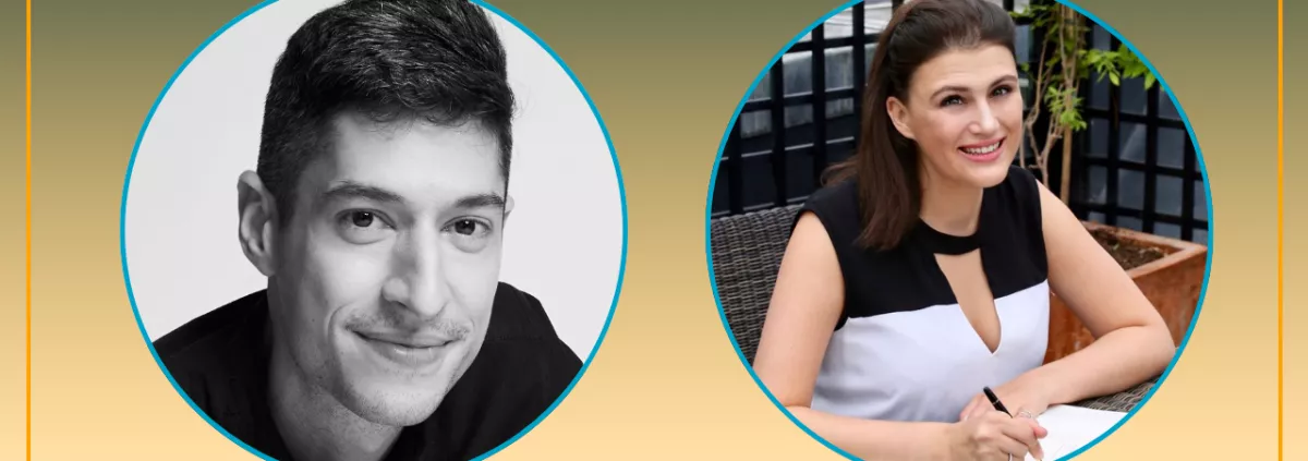 Headshots of speakers Trevor Shah, Head of Sustainability at L'Oreal Professional, and Ella Robertson Mackay. Managing Director at One Young World. Text reads: Finding Purpose in your Corporate Career.